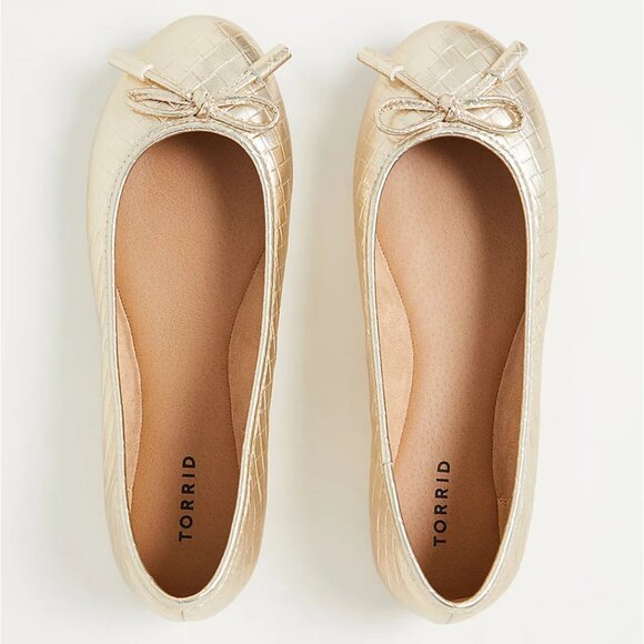 🆕🥿METALLIC GOLD DIAMOND BALLET FLAT 7.5🥿 - Picture 2 of 5